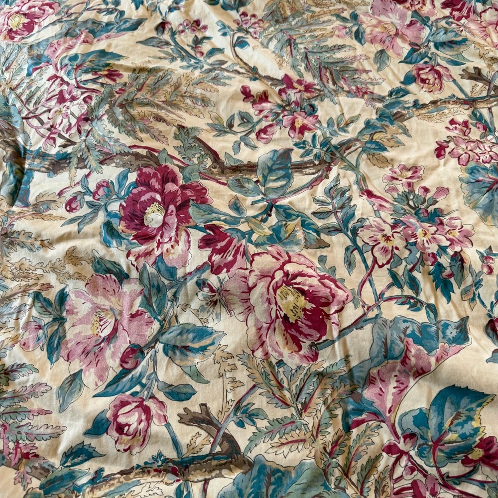 Lauren Ralph Lauren Full Queen Comforter Floral Reversible Stripe Cotton Cottage
